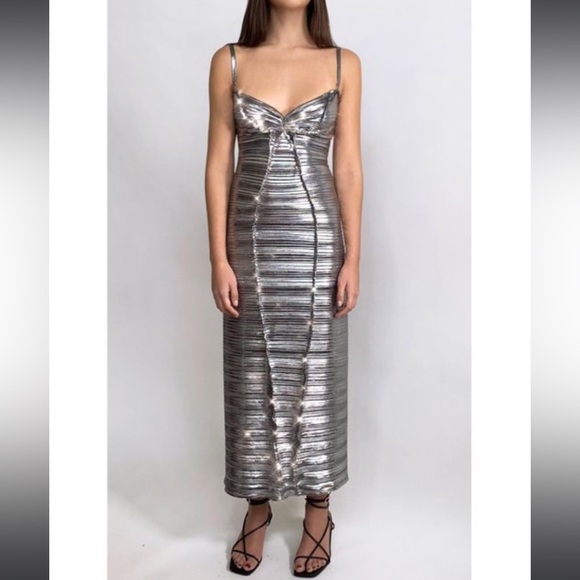 Georgia Hardinge Dresses & Skirts - Georgia Hardinge Silver Midi Dress